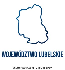 Województwo lubelskie (Lublin Voivodeship) outline isolated map with simplified contour