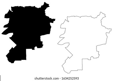 Lublin City (Republic of Poland) map vector illustration, scribble sketch City of Lublin map