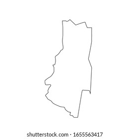 lubombo region map in country of swaziland