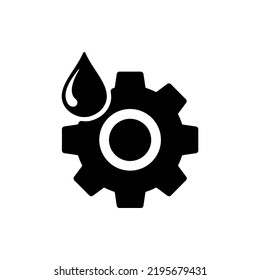 Lubricant Icon With A Gear Or Gear Lubrication Vector Icon. Suitable for the purposes of designing machine maintenance icons or lubricant logos on applications and websites.