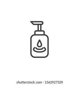 Lubricating gel line icon. linear style sign for mobile concept and web design. Personal lubricant oil outline vector icon. Symbol, logo illustration. Vector graphics