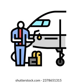 lubrication service aircraft color icon vector. lubrication service aircraft sign. isolated symbol illustration