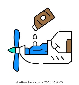 lubrication service aircraft line icon vector. lubrication service aircraft sign. isolated symbol illustration