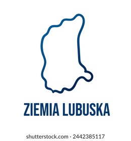 Lubusz Land (Ziemia lubuska) region smooth simplified map
