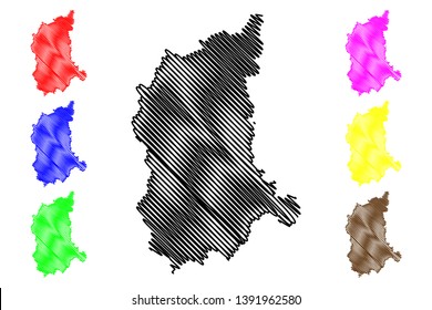 Lubusz Voivodeship (Administrative divisions of Poland, Voivodeships of Poland) map vector illustration, scribble sketch Lubusz Province map
