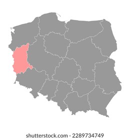 Lubusz Voivodeship map, province of Poland. Vector illustration.