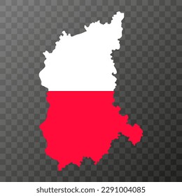 Lubusz Voivodeship map, province of Poland. Vector illustration.