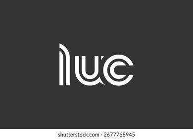LUC Creative Diseño de Logo de Letra Moderna Única. Diseño elegante del logotipo del monograma con los Elementos decorativos y la tipografía