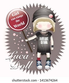Luca Doll, rock girl illustration