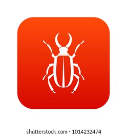 Lucanus cervus icon digital red for any design isolated on white vector illustration