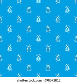 Lucanus cervus pattern repeat seamless in blue color for any design. Vector geometric illustration