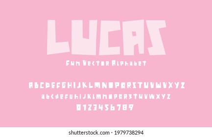 Lucas is a chunky lettered and cartoon like display font. A little bit quirky, this font looks incredibly adept on a wide variety of contexts!