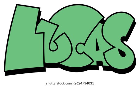 LUCAS Graffiti NAME - Street Art Urban Wall TAG Lettering Clipart - Layered EPS Vector Download for T-shirt, Sticker, Logo, Print, Cut, Sew
