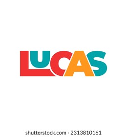 LUCAS name lettering typhography text illustration vector