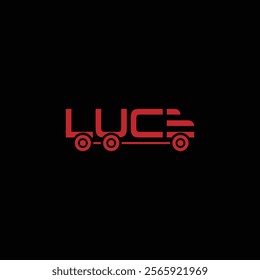 LUCE company logo design with Red Truck icon vector illustration.