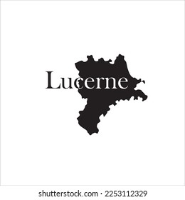 Lucerne map and black lettering design on white background
