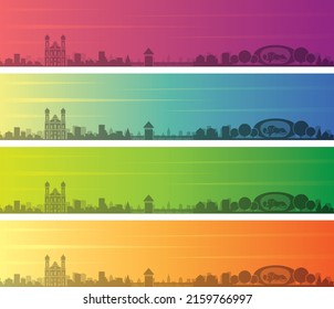 Lucerne Multiple Color Gradient Skyline Banner
