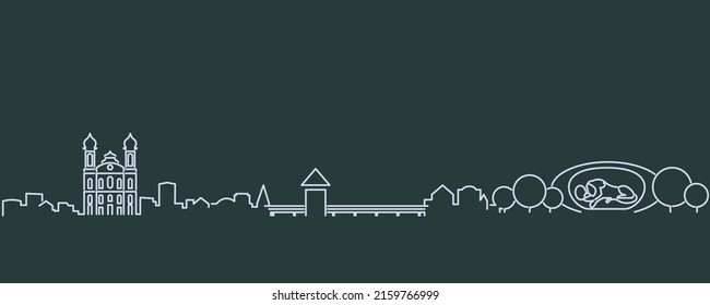 Lucerne Single Line Skyline Profile