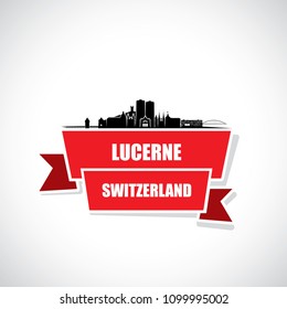 Lucerne skyline - Luzern, Switzerland - vector illustration