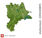 Lucerne,Canton of Switzerland Topographic Map (EPS)