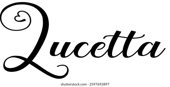 Lucetta - black color - first name - ideal for websites, e-mails, presentations, greetings, sublimation cards, cricut, t-shirt, sweatshirt, prints, cricut, silhouette,