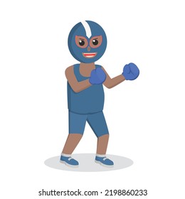 lucha libre African design character on white background