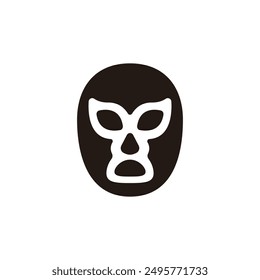 Lucha libre icon. Flat silhouette version.