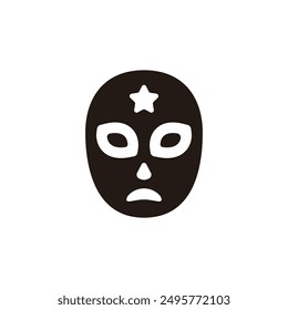 Lucha libre icon. Flat silhouette version.