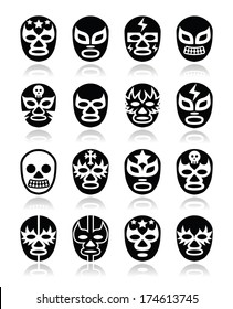 Lucha Libre, Luchador Mexican Wrestling Masks Icons