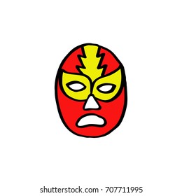 lucha libre, luchador mexican wrestling mask doodle icon