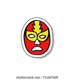 lucha libre, luchador mexican wrestling mask doodle icon