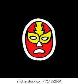 lucha libre, luchador mexican wrestling mask doodle icon