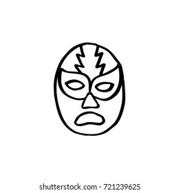 lucha libre, luchador mexican wrestling mask doodle icon