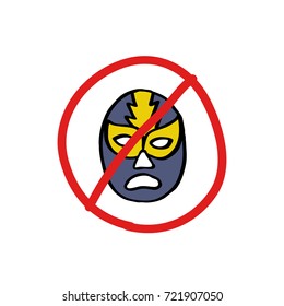 lucha libre, luchador mexican wrestling mask doodle icon