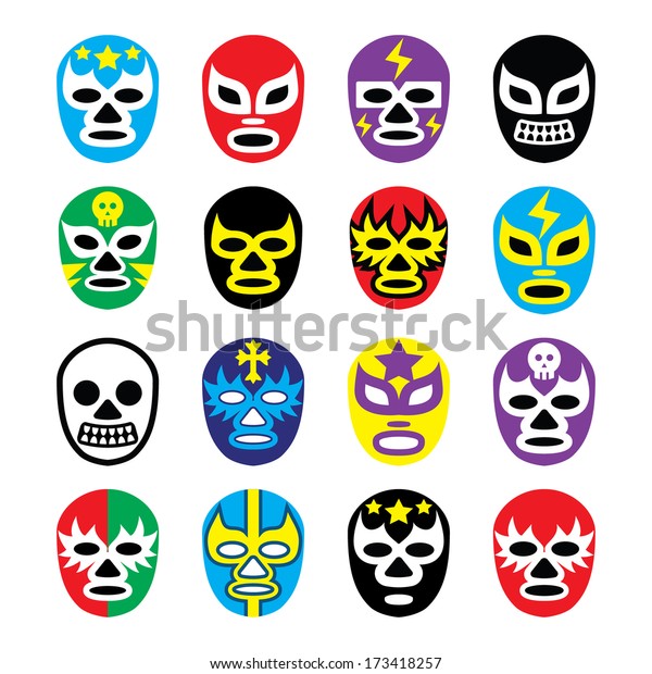 Lucha\
libre, luchador  mexican wrestling masks\
icons