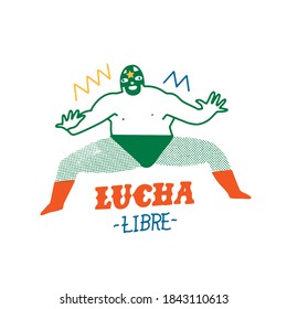 Lucha libre mexican traditional wrestling fights show poster in vector.