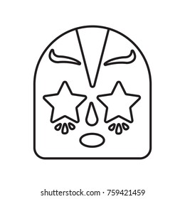 Lucha libre, mexican wrestling mask icon outline