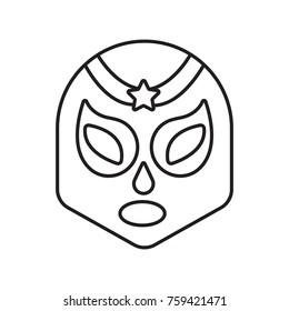 Lucha libre, mexican wrestling mask icon outline