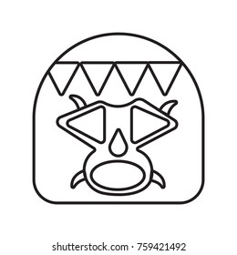 Lucha libre, mexican wrestling mask icon outline