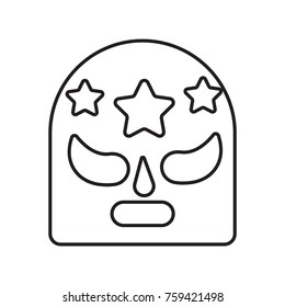 Lucha libre, mexican wrestling mask icon outline