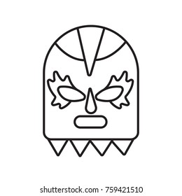 Lucha libre, mexican wrestling mask icon outline