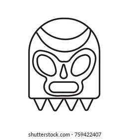 Lucha libre, mexican wrestling mask icon outline