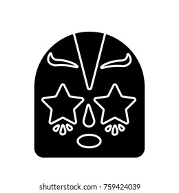  Lucha libre, mexican wrestling mask icon flat black