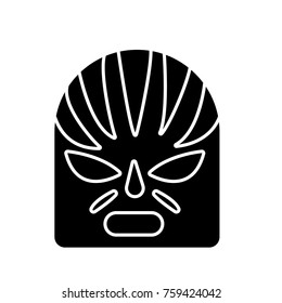  Lucha libre, mexican wrestling mask icon flat black