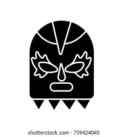  Lucha libre, mexican wrestling mask icon flat black