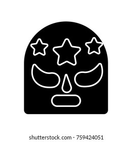  Lucha libre, mexican wrestling mask icon flat black