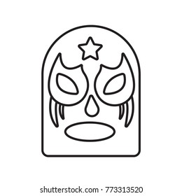 Lucha libre, mexican wrestling mask icon outline