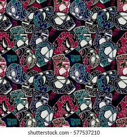 Lucha Libre Seamless Pattern. Mexican Wrestler background