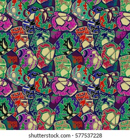 Lucha Libre Seamless Pattern. Mexican Wrestler background