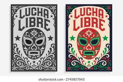 Lucha Libre Wresting translation Poster Luchador Mask Folk Ornaments Mexico Wrestling Cultural Artwork mexican style